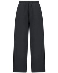 Alexander Wang - High-Waisted Cotton Sweatpants With Logo Emb - Lyst