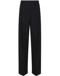 Elisabetta Franchi - High-Waisted Trousers With Wide Legs And Decorativ - Lyst