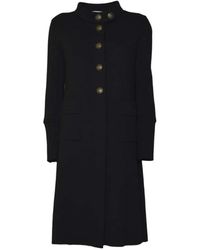 Charlott - Long Wool Coat With Decorative Buttons And H - Lyst