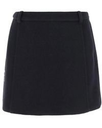 Jil Sander - Structured Wool Skirt With Belt Loops - Lyst