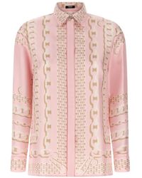 Versace - Silk Twill Shirt With Scarf Print - Lyst
