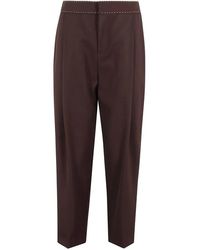 Elisabetta Franchi - Tailored Pants With Contrast Stitching - Lyst