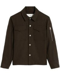 Ami Paris - Button-Up Wool Shirt Jacket - Lyst
