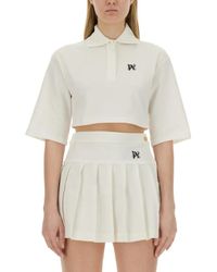Palm Angels - Monogram Cropped Polo Shirt - Lyst