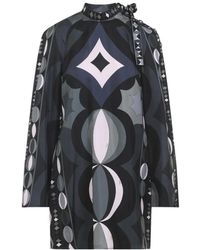 PUCCI - High Neck Mini Dress With Geometric Pattern And Ti - Lyst