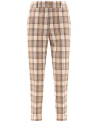 Peserico - Check Wool Trousers - Lyst