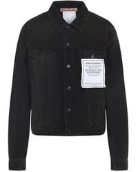 Acne Studios - Denim Jacket With Classic Collar And Distinctive P - Lyst