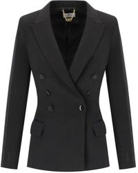 Elisabetta Franchi - Crepe Double-Breasted Jacket - Lyst