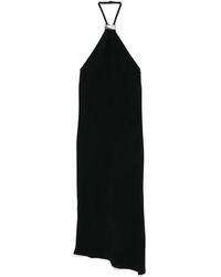 The Attico - Halter Neck Midi Dress With Metallic Detail - Lyst