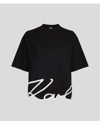 Karl Lagerfeld - T-Shirt Mit Karl-Signatur-Saum - Lyst