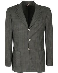 Santaniello - Wool Blazer With Three Buttons And Patch Pockets - Lyst
