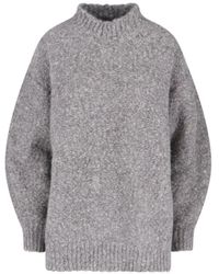 Isabel Marant - Relaxed High Neck Sweater With Ribbed Hem And Drop - Lyst