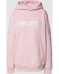 Review - Oversized Hoodie Met Labelstitching - Lyst
