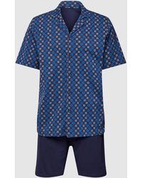 Hom Pyjama Met All-over Motief, Model 'marvin' - Blauw