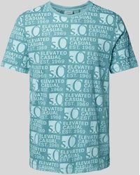 S.oliver - T-shirt Met All-over Labelprint - Lyst