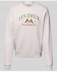 Les Deux - Sweatshirt Met Labelstitching - Lyst
