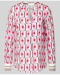 Emily Van Den Bergh - Regular Fit Bluse Mit Tunikakragen - Lyst