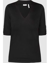 S.oliver - T-Shirt aus Viskose mit V-Ausschnitt - Lyst