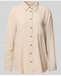 Freequent - Relaxed Fit Linnen Blouse Met Borstzak, Model 'Lava' - Lyst
