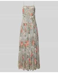 LACE & BEADS - Avondjurk Met Smokdetails - Lyst