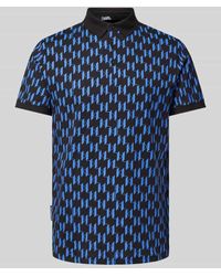 Karl Lagerfeld - Slim Fit Poloshirt mit Allover-Logo-Muster - Lyst