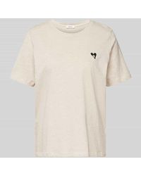 S.oliver - Relaxed Fit T-Shirt Aus Reiner Baumwolle Mit Herz-Stickerei - Lyst