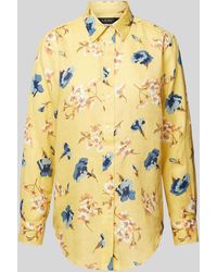 Lauren by Ralph Lauren - Regular Fit Hemdbluse aus Leinen mit floralem Muster - Lyst