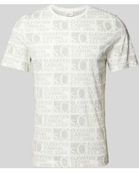 S.oliver - T-Shirt mit Allover-Label-Print - Lyst