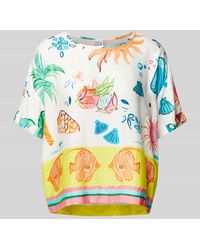 Emily Van Den Bergh - Regular Fit Blusenshirt Mit Rundhalsausschnitt - Lyst