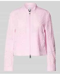 Marc Cain - Blouson Met Broderie Anglaise En Tweewegsritssluiting - Lyst