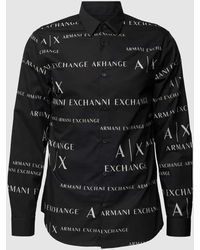 Armani Exchange - Regular Fit Freizeithemd mit Allover-Label-Print - Lyst