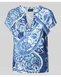 Monari - T-shirt Met Tuniekkraag - Lyst
