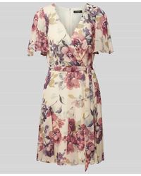 Lauren by Ralph Lauren - Knielanges Kleid mit floralem Print Modell 'WANDELLA' - Lyst