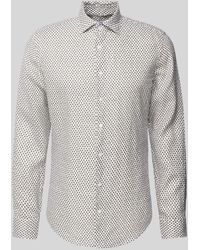Seidensticker - Slim Fit Business-Hemd aus Leinen mit Allover-Muster - Lyst