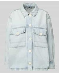 Tommy Hilfiger - Oversized Jeansjack Van Een Mix Van Katoen En Lyocell - Lyst