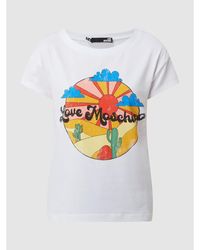 Love Moschino T-Shirt mit Print - Weiß