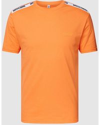 Moschino - T-shirt Met Geribde Ronde Hals - Lyst