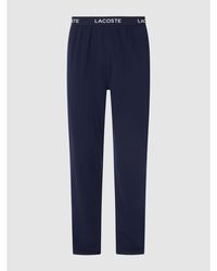Lacoste Pyjama-Hose mit elastischem Logo-Bund - Blau
