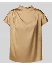 Zero - Regular Fit Blouse Met Plooien En Opstaande Kraag - Lyst