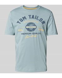 Tom Tailor - Regular Fit T-Shirt aus reiner Baumwolle mit Label-Print - Lyst
