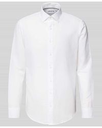Jake*s - Slim Fit Freizeithemd aus Leinen-Baumwoll-Mix - Lyst