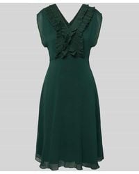 Zero - Knielanges Kleid mit Rüschen und V-Ausschnitt - Lyst