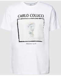 carlo colucci - T-shirt Met Motief- En Labelprint - Lyst