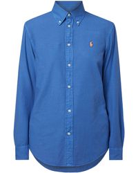 Polo Ralph Lauren Hemdbluse aus Oxford mit Logo-Stickerei - Blau