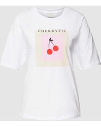 Kaffe - T-Shirt mit Motiv- und Statement-Print Modell 'Cherry' - Lyst