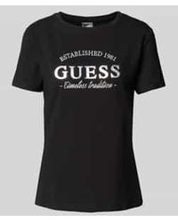 Guess - T-shirt Met Labeldetail - Lyst