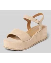 Tamaris - Sandalen Van Leer Met Plateauzool - Lyst