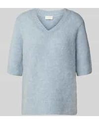 Milano Italy - Gebreide Pullover Met V-Hals En 1/2-Mouwen - Lyst