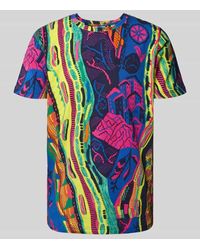 carlo colucci - T-Shirt mit geripptem Rundhalsausschnitt - Lyst