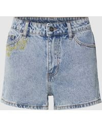 Ed Hardy - Korte Jeans Met Motiefstitching - Lyst
